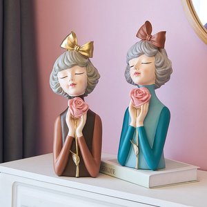 Figurines de filles modernes et douces de style nordique, art en résine, décoration de mariage, d'anniversaire, de maison, accessoires, cadeau de fée, décoration de <span class=keywords><strong>table</strong></span> - Product Image 3
