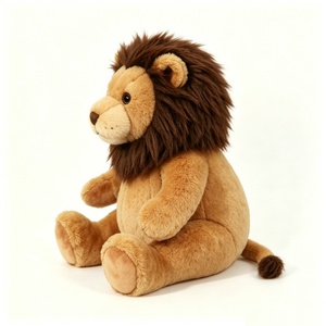 León de Peluche Marrón Personalizado con Crin Marrón Oscuro, Juguete de Peluche de León Sentado Suave, Lindo Animal de Safari - Product Image 4