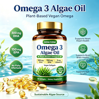 Capsules de gel moules d'huile d'algues oméga 3 végétaliennes naturelles OEM/ODM, sans carraghénane, supplément d'acides gras pour adultes