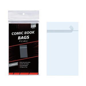 Sacs de rangement pour magazines et bandes dessinées en plastique pleine grandeur avec logo personnalisé, dos en mylar argenté, pochettes de protection en papier - Product Image 1