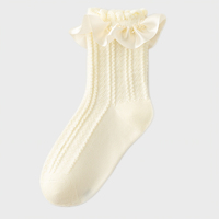 Chaussettes de cheville en dentelle à volants pour femmes, tricotées en coton et fibre de bambou, style Lolita mignon pour filles - Vente en gros usine