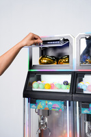 Machine à griffes double Magic Claw Twin, à monnayeur, pour petits prix et jouets en capsule, avec double compartiment de récompenses
