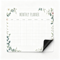 Planificateur magnétique pour réfrigérateur en papier inscriptible avec calendrier mensuel, planning hebdomadaire et liste de notes, impression de logo personnalisée
