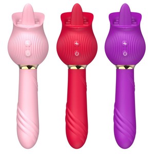 Vibromasseur en forme de rose avec ventouse et fonction de léchage pour stimulation clitoridienne et du point G chez la femme - Product Image 6