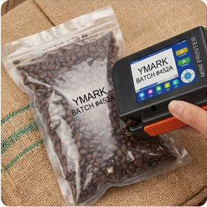 طابعة نافثة للحبر صغيرة ذكية 12.7 مم محمولة للزجاجات والمعادن والبلاستيك والكرتون، جهاز ترميز يدوي YMARK لطباعة تاريخ انتهاء الصلاحية ورقم الدفعة والشعار - Product Image 1