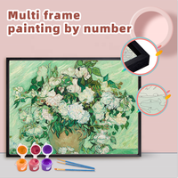 CHENISTORY 330 Diy Peinture Par Numéros Avec Multi Cadre En Aluminium Kits Fleur Diy Artisanat Coloriage Par Numéros Décor À La Maison Cadeau