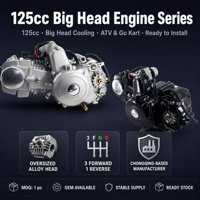 Ensemble Moteur de Quad/Moto ATV 125cc à Démarrage Électrique, Embrayage Automatique, 3 Vitesses Avant et 1 Marche Arrière, Commande Personnalisée