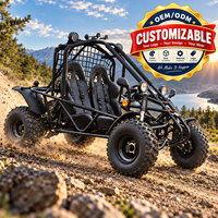 Kart à essence personnalisable sportif 200cc 11kW à refroidissement par air, démarrage électrique, freins à disque avant et arrière, transmission par chaîne pour pistes tout-terrain
