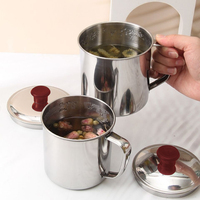 Mug de voyage portable en acier inoxydable avec couvercle, logo personnalisé, réutilisable, design classique KS, ensemble de tasses pour le camping et les fêtes