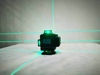 Niveau laser rotatif 4D à 16 lignes avec trépied, faisceau vert, auto-nivelant industriel et DIY, avec batterie au lithium
