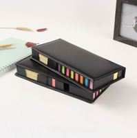 Bloc-notes autocollants promotionnels avec couverture en PU, bloc-notes d'écriture avec calendrier, ensemble de blocs-notes autocollants