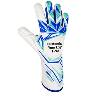 Gants de gardien de but blancs, bleus, verts, impression par sublimation, matière PU antidérapante, fermeture auto-agrippante unisexe - Product Image 2