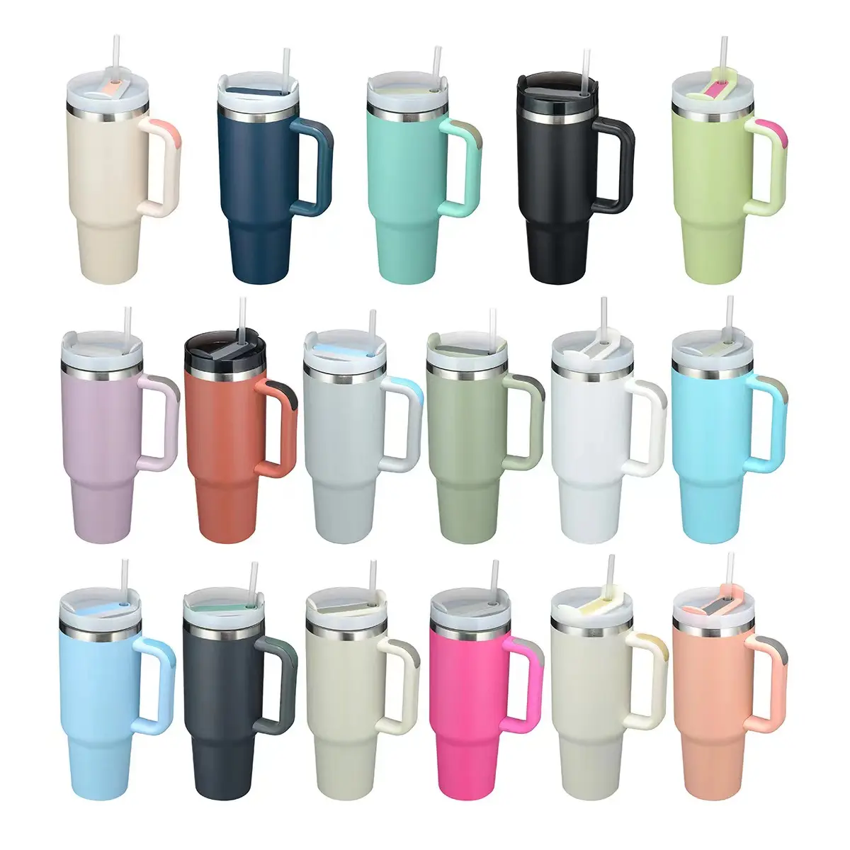 Sisun Tùy Chỉnh 40 Oz Thép Không Gỉ Phiêu Lưu Quencher Tái Sử Dụng Chân Không Cách Điện Laser Tumbler Với Xử Lý Và Rơm