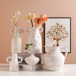 <span class=keywords><strong>Vaso</strong></span> Decorativo di Alta Gamma per Composizioni Floreali, Artigianale con Doppio Manico, Vasi in <span class=keywords><strong>Cemento</strong></span> per Arredamento Casa - Product Image 1