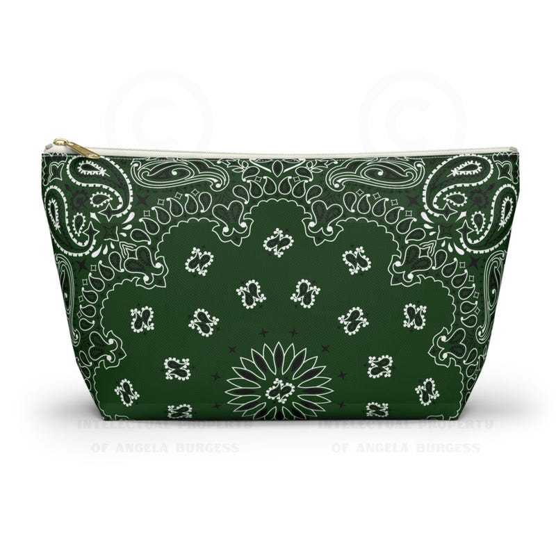 Dark Forest Green Base With White Paisley