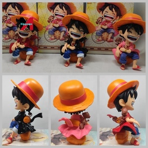 Figurine de collection One Piece GK, <span class=keywords><strong>Luffy</strong></span> Chibi enfant, Sanji aux yeux ouverts, en position assise, modèle en boîte, jouet d'anime de collection, décoration de bureau - Product Image 5