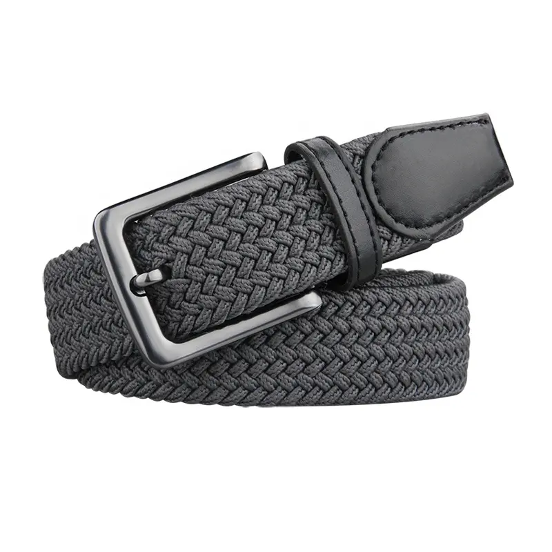 Wholesale Custom Alloy Buckle Men's Elastic Fabric Belts for Golf Sport