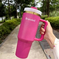 Taza de Viaje de Acero Inoxidable de 40 oz con Asa, Color Sólido, Logotipo Personalizado, Precio Directo de Fábrica