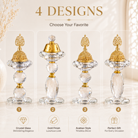 Brûleur à Bakhoor en Cristal Arabe, Porte-Encens Oud de Luxe, Décoration Islamique pour la Maison, Fournisseur en Gros, Brûleur à Encens Arabe