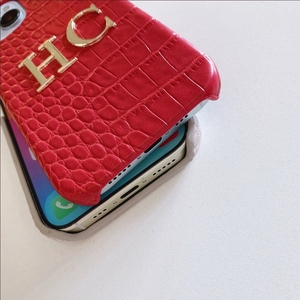 Luxe pour motif en cuir, lettre métallique <span class=keywords><strong>personnalisée</strong></span> pour étui 16 Pro Max, résistant aux chocs et à l'eau - Product Image 3
