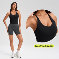 Soutien-gorge de sport pour femmes grandes tailles, sans couture, en spandex, avec bretelles croisées, col en V, maintien élevé, pour le fitness