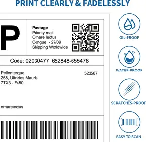 Hochwertiger A4-Papier-Thermodrucker Versandintikett-Aufkleber Großhandel Verpackungsetiketten wiederverwertbar