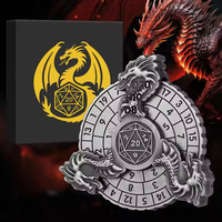 En stock Dragon de feu en relief doré boussole métal D20 Roulette Fidget Spinner mdn dés avec boîte gratuite
