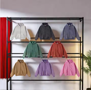 dropshipping Custom logo 500gsm Manufacture Men Manufacturer Street Mens <b>Zip</b> up Hoodie Crop Full Zipper Hoodie Men - Product Image 1