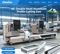 Perfil de Aluminio CNC 45 de Alta Precisión, Automático y Estable °   Sierra de Corte de Precisión de Doble Cabezal para Cortes Especiales (45° Interno) ° )