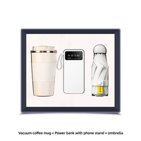 Meilleure vente de coffret cadeau d'entreprise Gadgets électroniques comprenant une tasse sous vide Power Bank Umbrella pour les transactions commerciales