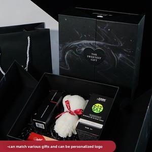 Caja Rígida de Lujo Personalizada con Doble Puerta Plegable de Mármol y Cierre Metálico en Forma de Corazón para Empaque de Perfumes y Cosméticos Premium, Kit de PR - Product Image 3