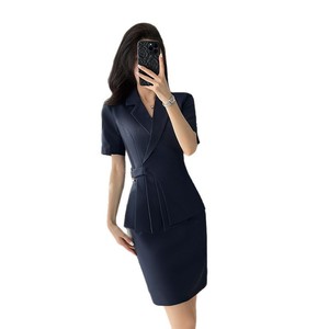 Women's Grey Short Sleeve Suit Set Summer Professional Hotel Uniforms - Product Image 5