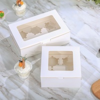 Boîte à muffins rectangulaire 2 pièces, emballage alimentaire portable pour desserts occidentaux à emporter