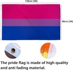 Nổ Tùy Chỉnh 3*5ft100% Polyester Lưỡng Tính Cầu Vồng Cờ Màu Sắc Tươi Sáng Chống-Phai Làm Việc Tinh Tế Lgbt Cầu Vồng Cờ - Product Image 2