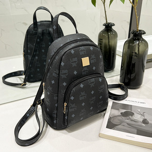 Damen PU Leder einfachen Mini-Rucksack für weibliche Designer-Rucksäcke berühmte Marken mit Blumen druck