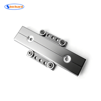 Serrure intelligente à glissière à double axe avec détection de rouleau central, empreinte digitale, mot de passe, alliage d'aluminium, rail de glissière intelligent