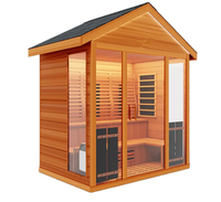 Sauna extérieur en bois massif (pin, cèdre, sequoia) pour vapeur humide et vapeur sèche, modèle 2026, vente chaude usine
