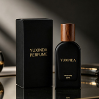 Vente en gros de flacons pulvérisateurs de parfum en verre vides de luxe, colorés, de 30 ml, 50 ml, 100 ml, noirs, avec boîte