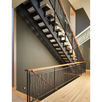 Barrière en verre moderne pour intérieur, en bois et acier, pour chiens, escaliers flottants pour villa, usage intérieur