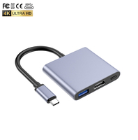 3in1 Type-c HUB USB C 4KHDMI PD USB3.0 Hub Usb pour la plupart des appareils Hub USB C hdmi Station d'accueil
