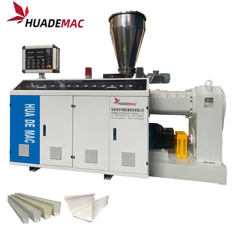 Good quality high performance HUADE MAC CE certificate PVC UPVC rain gutter making machine line