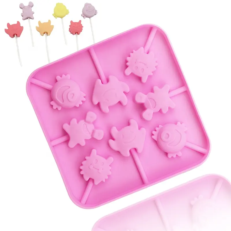 277 Doe-Het-Zelf Aangepaste Vorm Ontwerp Siliconen Lolly Mal Hard Candy Easter Monster Siliconen Lolly Mold Hand Maken Diy Chocoladehars