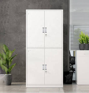 خزانة تخزين ملفات فولاذية للمستشفيات مع أقفال، تصميم عصري بأربعة أبواب فولاذية ورفوف قابلة للتعديل، مطلية بالمسحوق المعدني - Product Image 3