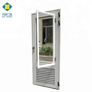 Porte da Bagno in Alluminio Bianco con Design a Persiana e Vetro a Mezza Altezza, Impermeabili, <span class=keywords><strong>per</strong></span> <span class=keywords><strong>WC</strong></span> - Made in Cina - Product Image 5