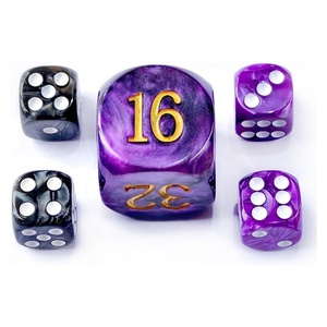 Ensemble de 5 dés de backgammon en perles de 22 mm, grand <span class=keywords><strong>cube</strong></span> de multiplication de backgammon et dés de 16 mm, marbré vert/blanc - Product Image 5