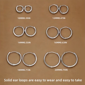 Elegant Stainless Steel <b>Hoop</b> <b>Earrings</b> - Lightweight & Comfortable, Perfect for Daily Wear or Parties - Product Image 5