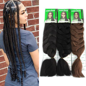 Extensiones de Cabello Trenzado <span class=keywords><strong>Jumbo</strong></span> de 41 Pulgadas, Fibra Sintética de Alta Temperatura Preestirada, Trenzas en Caja - Product Image 1