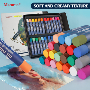 Macaron Vente flash 12/24 couleurs Ensemble de pastels à l'huile professionnels Non toxiques Crayons à dessin pour débutants et artistes - Product Image 3
