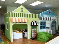 Aire de jeux intérieure commerciale pour enfants, maison de jeu de simulation de ville, maison de poupée, jeu de rôle urbain pour la simulation de scénarios parent-enfant