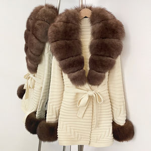 OFTBUY Maglione in Vera Pelliccia Lavorato a Maglia per <span class=keywords><strong>Donna</strong></span>, Cardigan e Maglioni, Moda Coreana Autunno/Inverno, Top per <span class=keywords><strong>Donna</strong></span> - Product Image 4